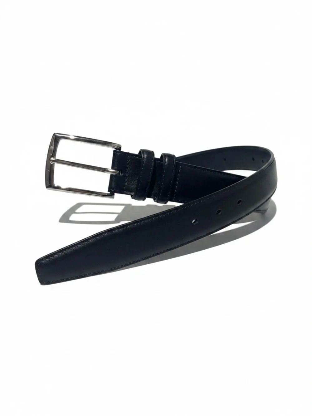Torino Italian Leather Venetian Calf Belt Men Sz 42 Silver Buckle USA MADE